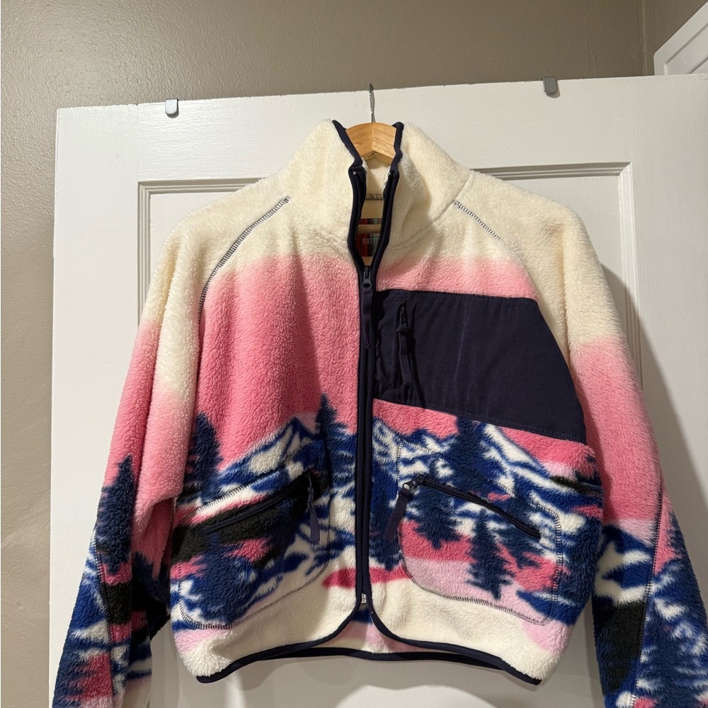 Urban Outfitters Pink and Cream mountain Fleece Jacket